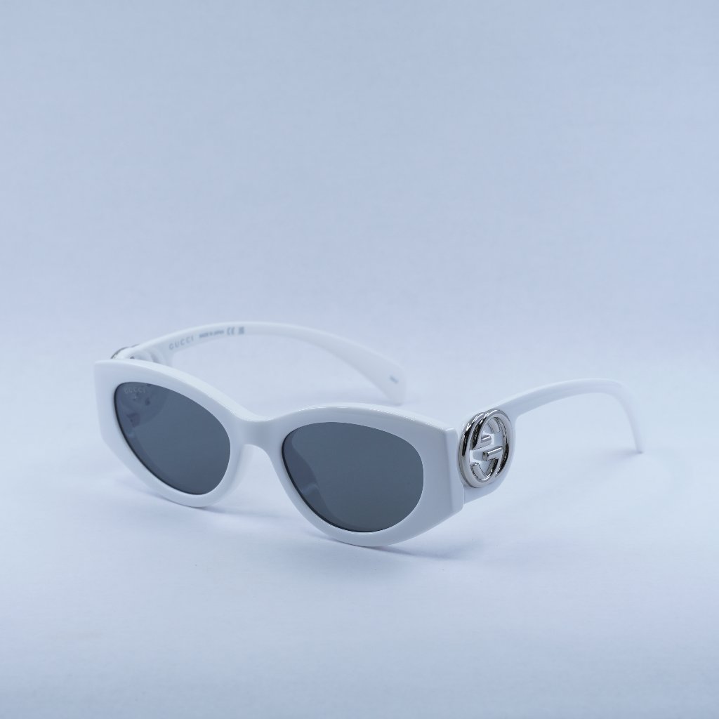 New Gucci Gg1691s 006 Sunglasses - White Frame, Grey Silver Mirror Lenses